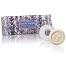 Lavanda Toscana - Geschenkbox - Lavendel - 3 x 100g Seife - rund & plissiert